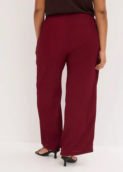 Pantaloni larghi in cr&ecirc;pe operato, bonprix