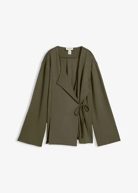 Blusa in misto viscosa con laccetto, bonprix