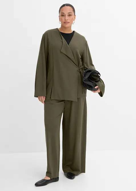 Blusa in misto viscosa con laccetto, bonprix