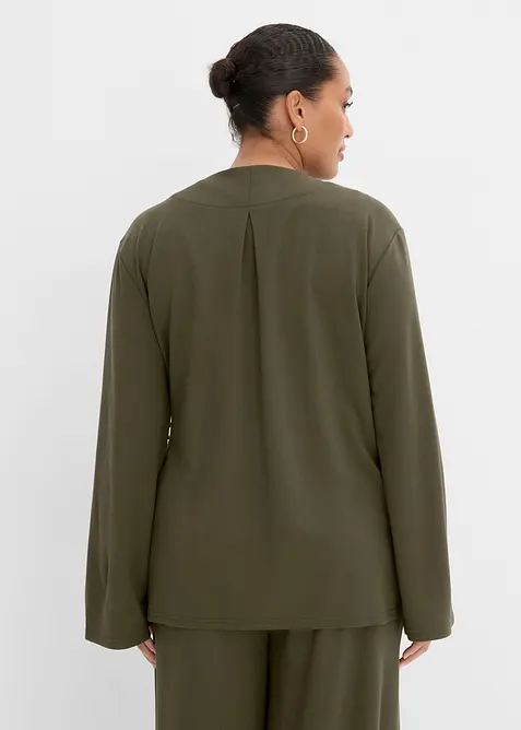Blusa in misto viscosa con laccetto, bonprix