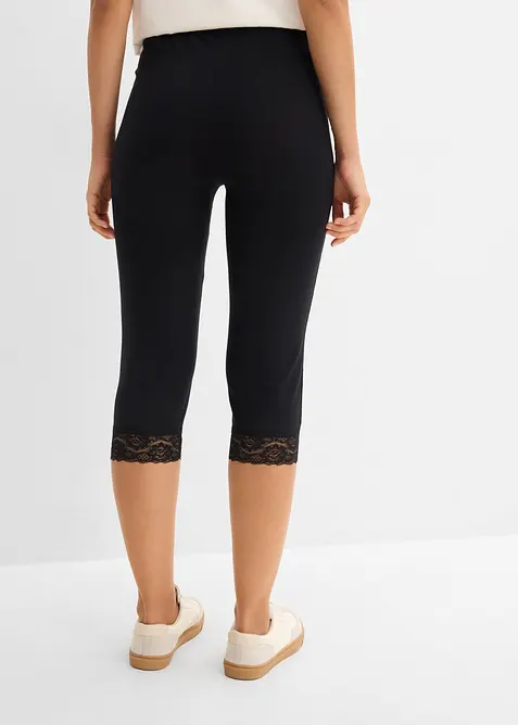 Leggings a pinocchietto con pizzo, bonprix