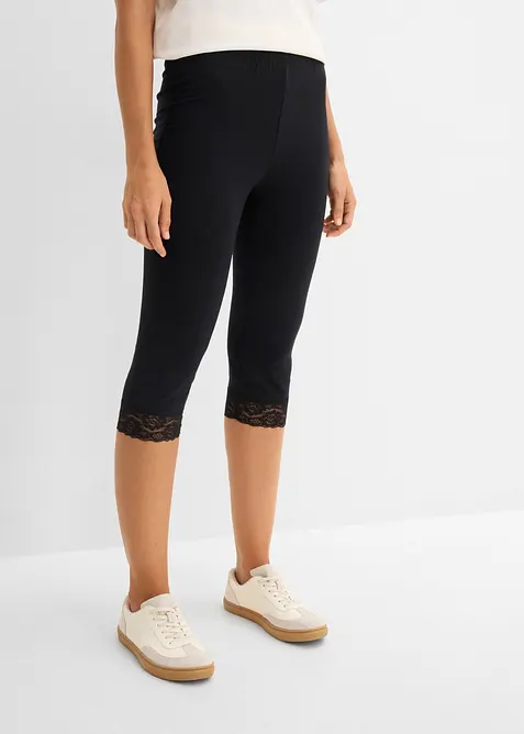 Leggings a pinocchietto con pizzo, bonprix