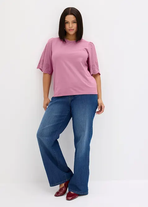 Maglia con ricami traforati, bonprix