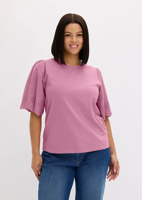 Maglia con ricami traforati, bonprix