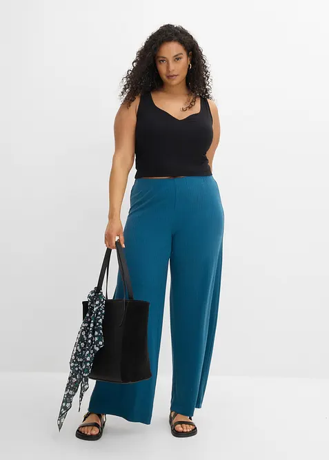 Pantaloni a palazzo con elastico in vita, bonprix