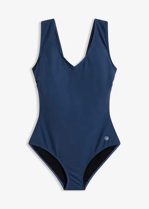 Costume intero con effetto modellante medio e scollatura a V, bonprix