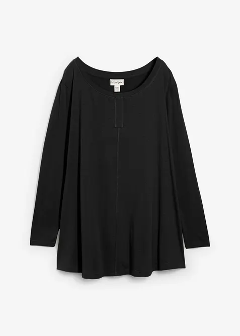 Maglia a maniche lunghe in misto cotone e viscosa, bonprix