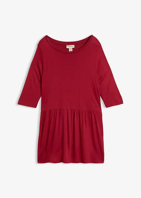 Maglia lunga in viscosa con balza, bonprix