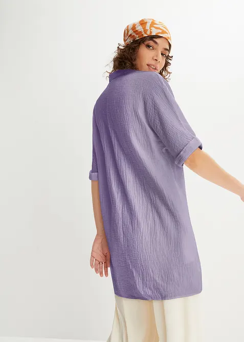 Blusa oversize lunga in soffice mussola, bonprix