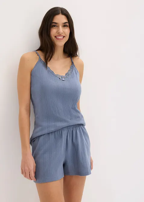 Pigiama estivo in jersey pointoille, bonprix