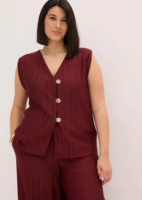 Top plissettato, bonprix