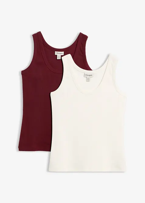 Canotta a coste con cotone biologico (pacco da 2), bonprix