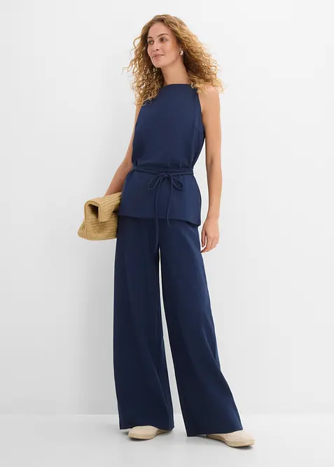 Pantaloni larghi in piquet, bonprix