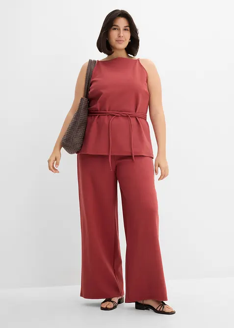 Pantaloni larghi in piquet, bonprix