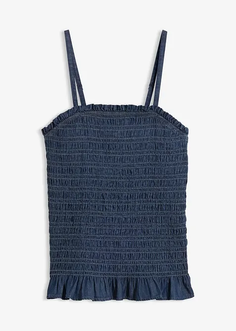 Top con spalline sottili in jeans di cotone biologico, bonprix