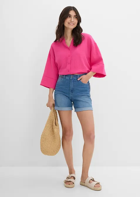 Shorts di jeans, vita media, bonprix