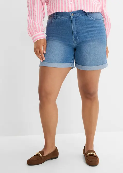 Shorts di jeans, vita media, bonprix