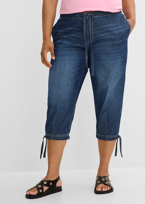 Jeans barrel cropped, vita media, bonprix