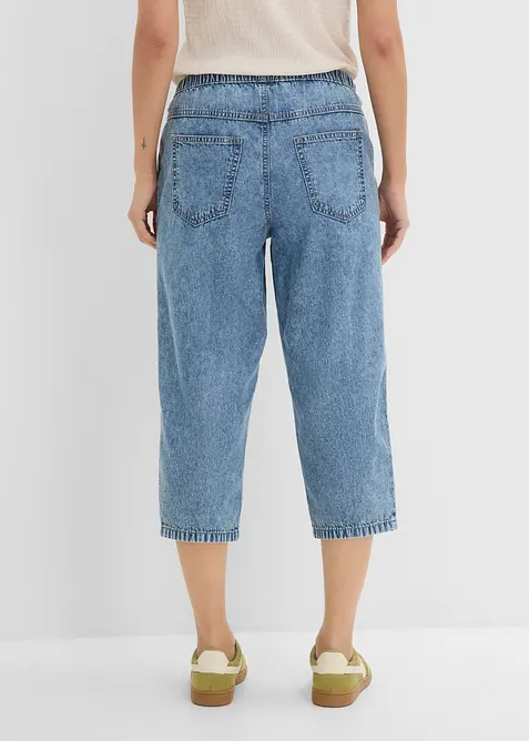 Jeans barrel cropped, vita media, bonprix