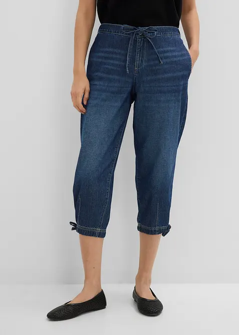 Jeans barrel cropped, vita media, bonprix