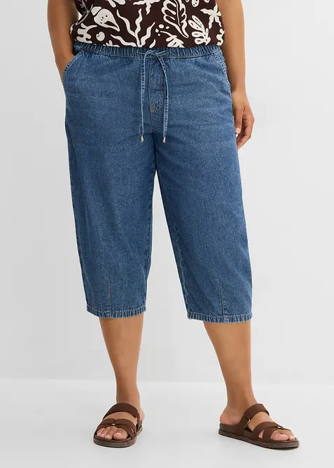 Jeans barrel cropped, vita media, bonprix