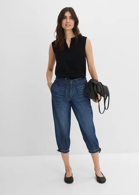 Jeans barrel cropped, vita media, bonprix