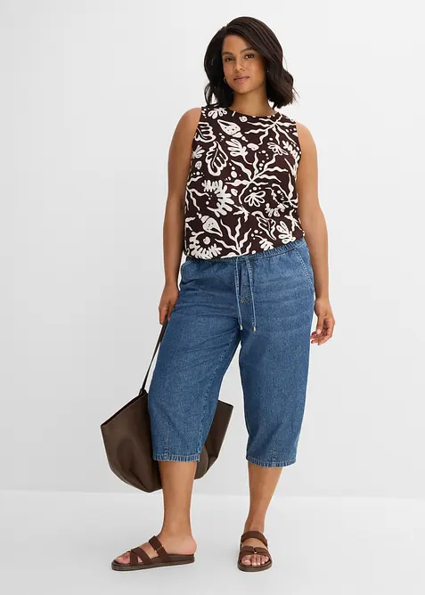 Jeans barrel cropped, vita media, bonprix