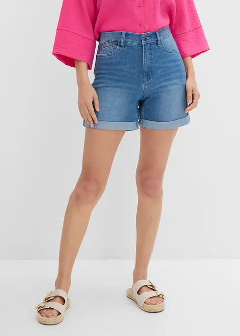Shorts di jeans, vita media, bonprix
