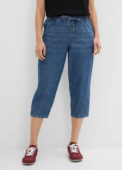 Jeans barrel cropped, vita media, bonprix