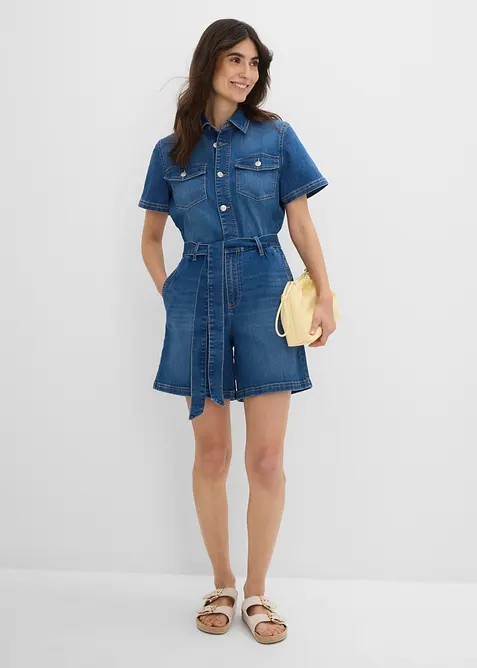 Tuta corta in jeans, bonprix