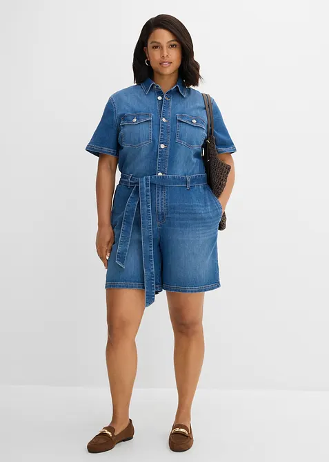 Tuta corta in jeans, bonprix