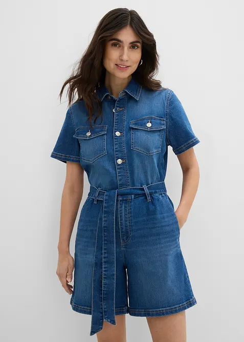 Tuta corta in jeans, bonprix
