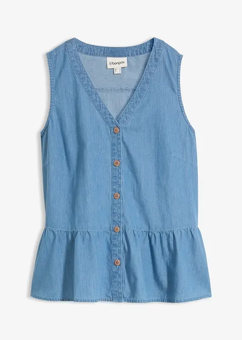 Top in jeans di cotone biologico, bonprix