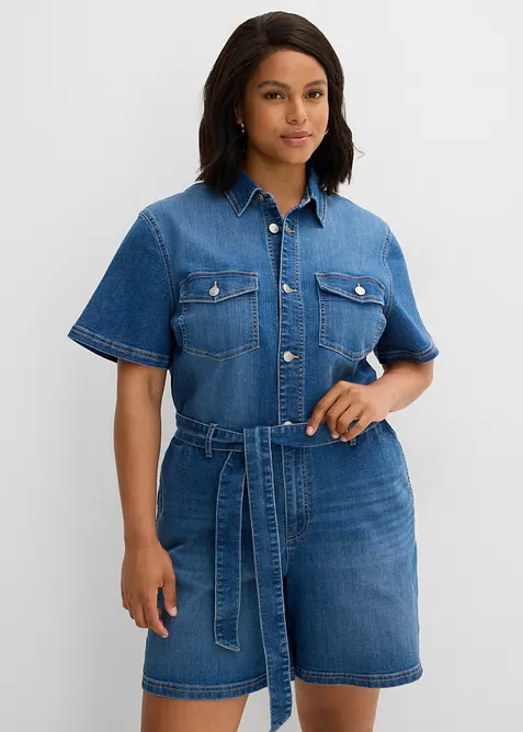 Tuta corta in jeans, bonprix