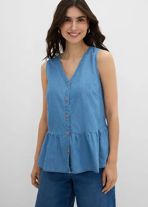 Top in jeans di cotone biologico, bonprix