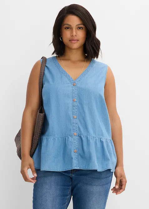 Top in jeans di cotone biologico, bonprix