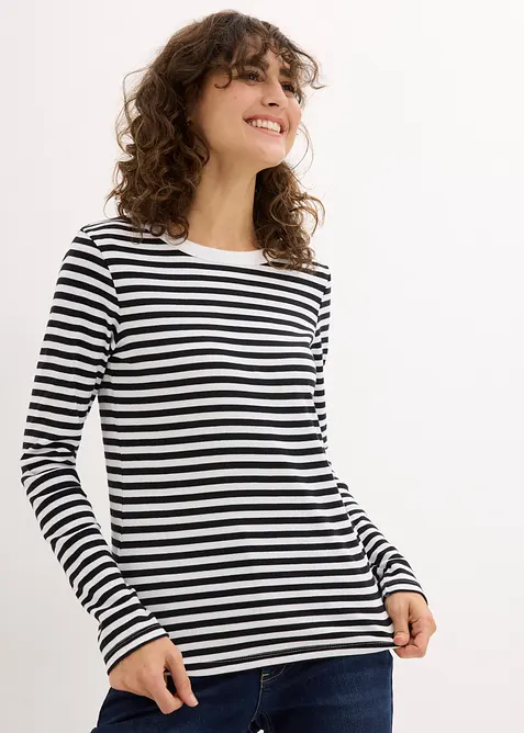 Maglia a maniche lunghe in puro cotone biologico, bonprix