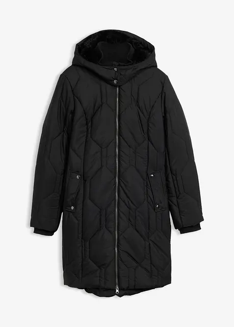 Cappotto corto con trapuntatura a diamante e zip laterali, bonprix