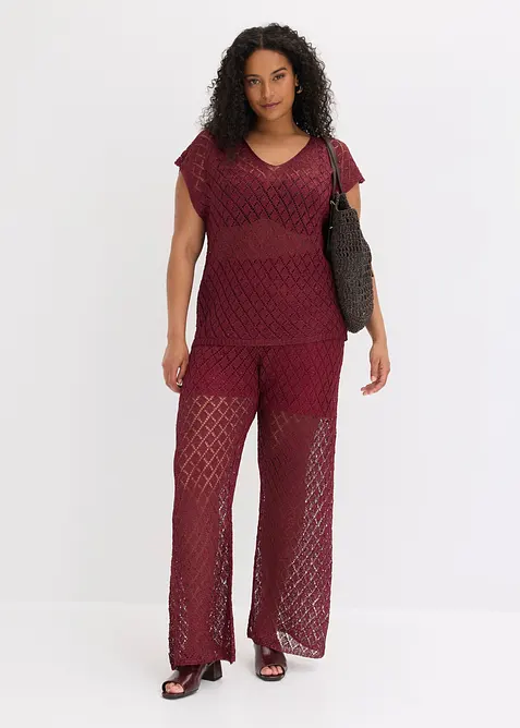 T-shirt in maglia con paillettes, bonprix