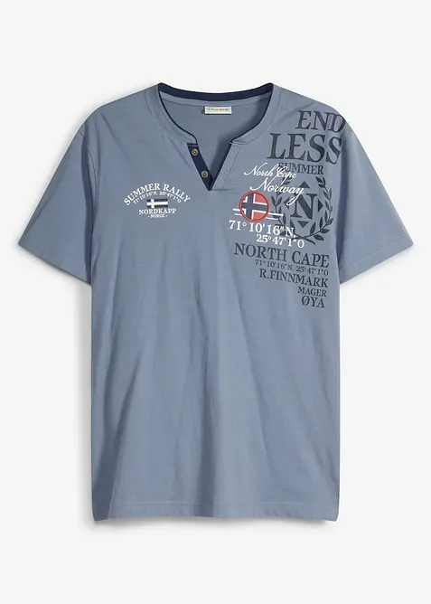 T-shirt serafino a maniche corte in puro cotone biologico, bonprix