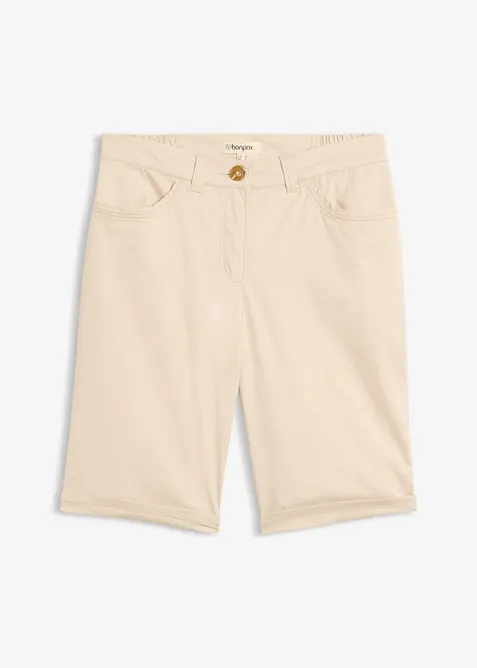 Bermuda in popeline di cotone con vita comoda, bonprix