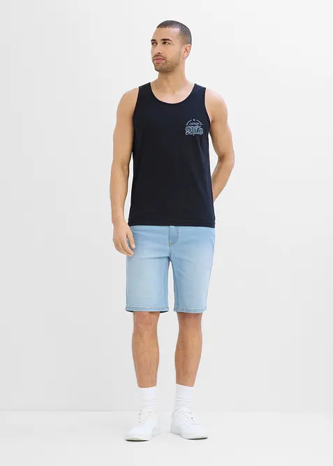 Bermuda in jeans elasticizzati, regular fit (pacco da 2), bonprix