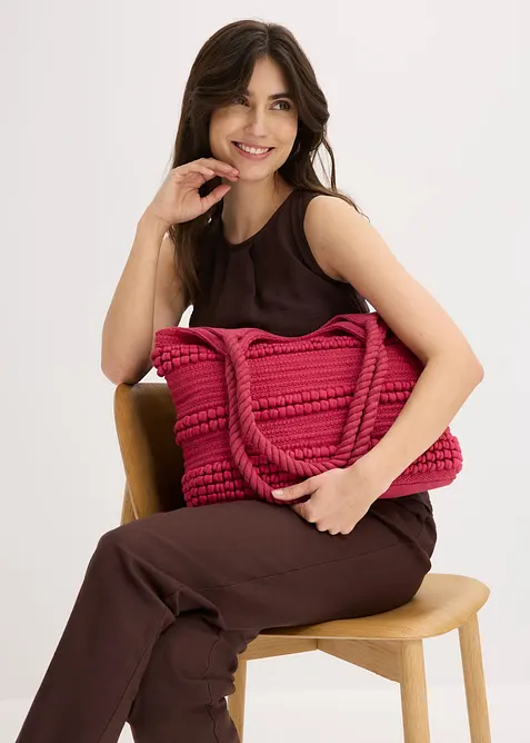 Borsa shopper in cotone dall&rsquo;effetto strutturato, bonprix
