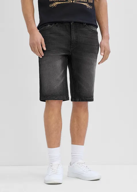 Bermuda di jeans elasticizzati con cavallo rafforzato, regular fit, bonprix