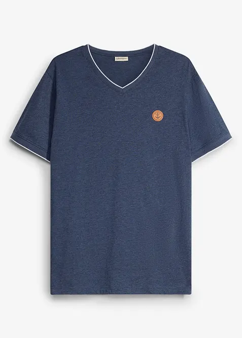 T-shirt a V con effetto doppio strato, bonprix
