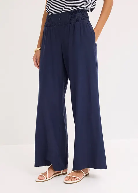 Pantaloni larghi in misto lino fresco e leggero, bonprix