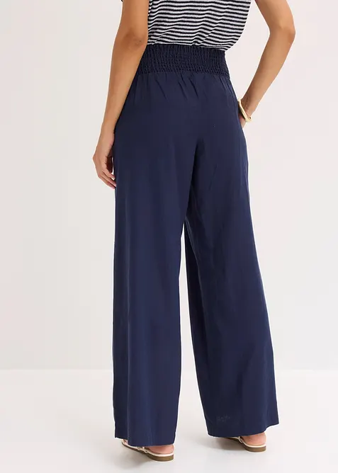 Pantaloni larghi in misto lino fresco e leggero, bonprix