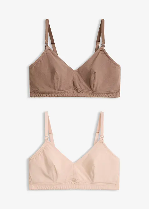Reggiseno da allattamento senza ferretto con cotone biologico (pacco da 2), bonprix