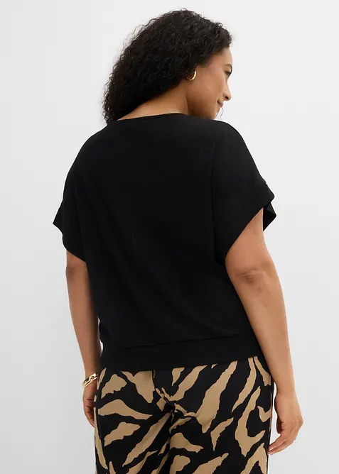 Maglia a coste con maniche a pipistrello, bonprix