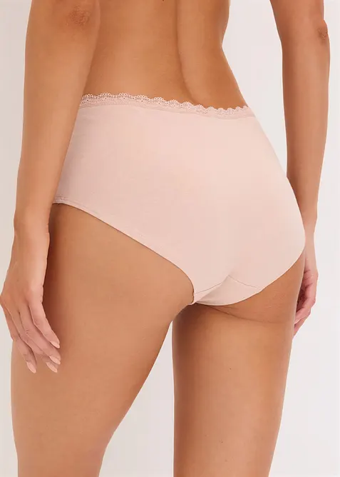 Panty pr&eacute;maman con cotone biologico e pizzo (pacco da 3), bonprix